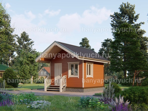 Каркасная баня 4 на 4 м